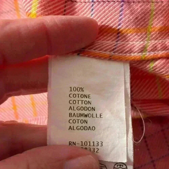 Mens size large ermenegildo zeta brand plaid button up shirt, #N487 - Picture 4 of 6